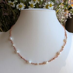 Custom Pearl Necklace Pure Copper Chain Adjustable Length